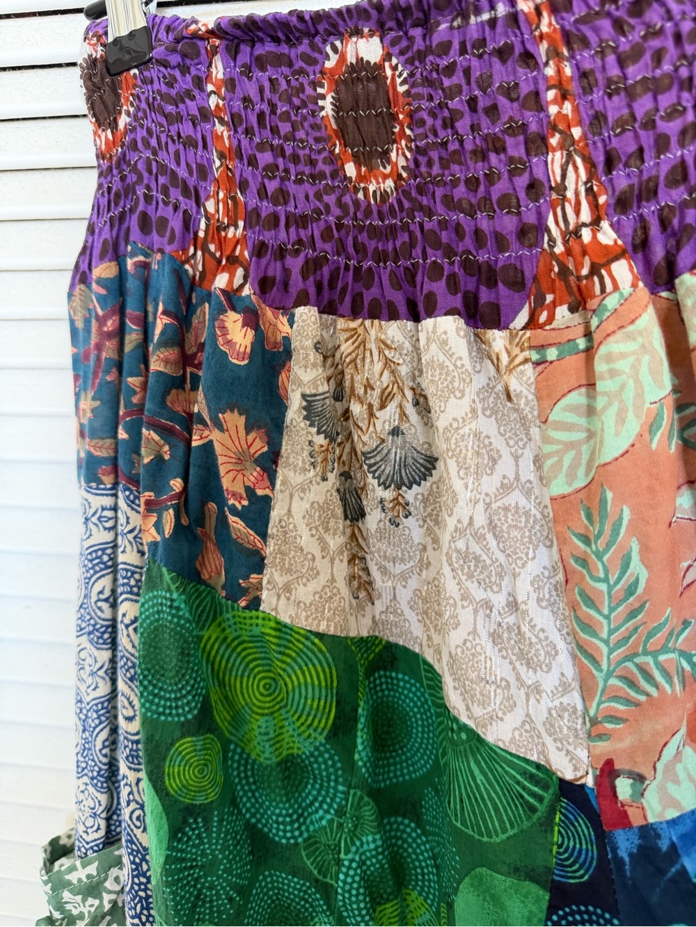 Boho Patchwork Wide-Leg Pants - Multicolor - Picture 3 of 5